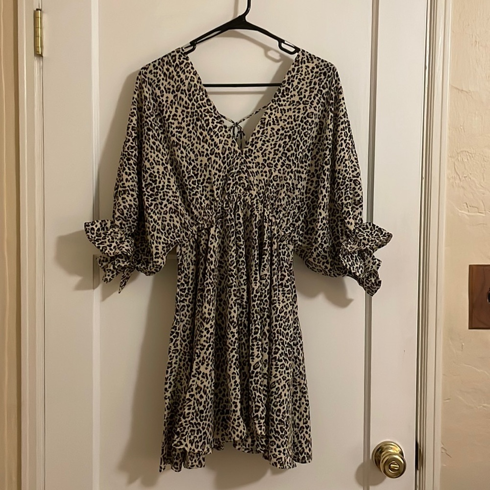 White Birch - dress/bathing suit cover - animal print - Size S
